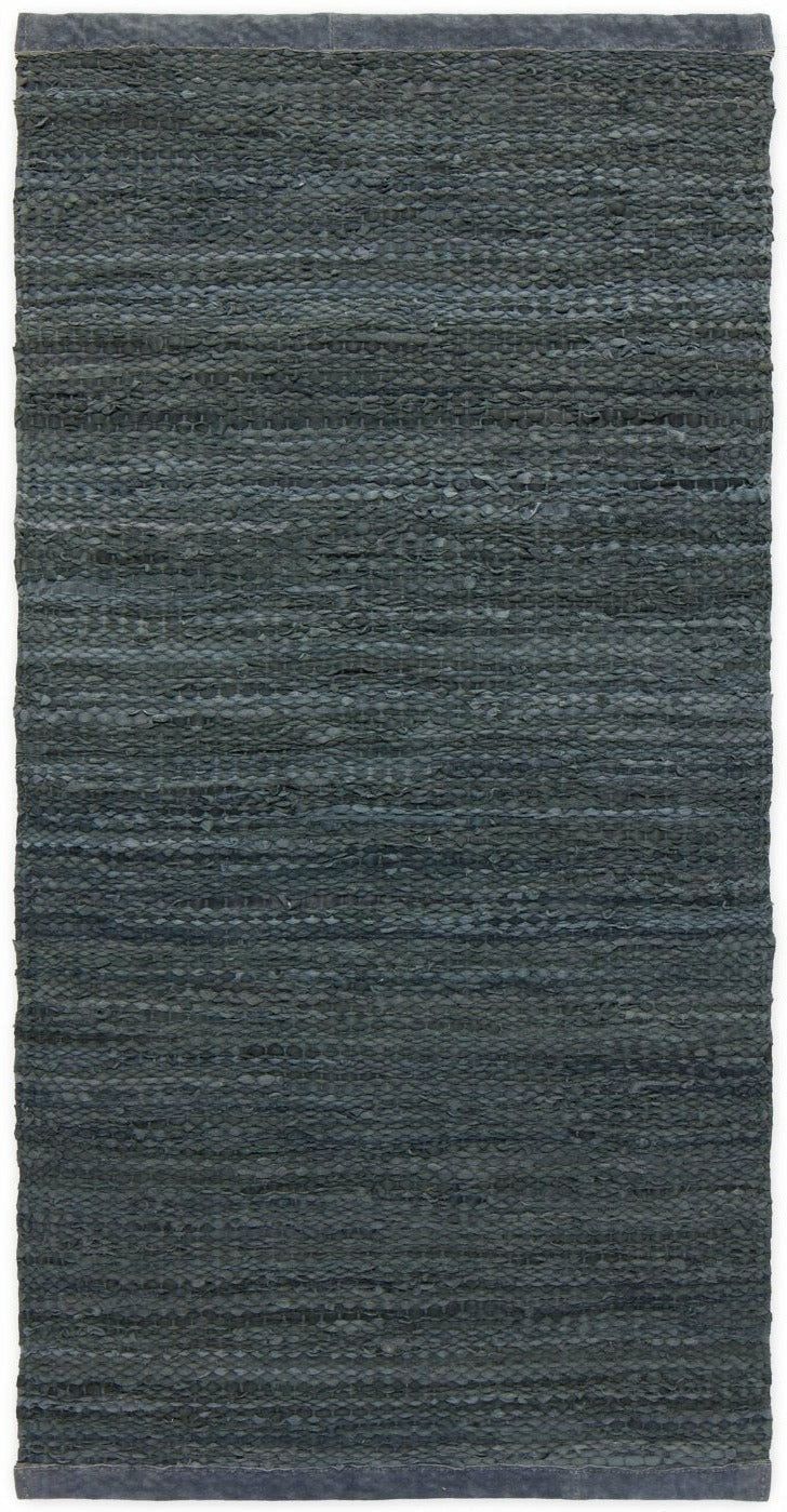 Rug Solid Nahkamato tummanharmaa, 200 x 300 cm