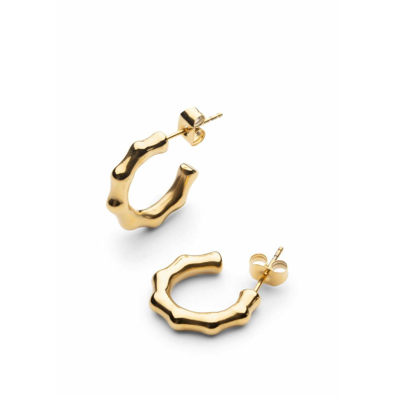 [product_category]-Skultuna Bambou Petit Earrings 316 L Steel Gold Plated, ø1,5 Cm-Skultuna-7340037823061-1248-S-SKU-1