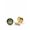 Skultuna Crown Gold Cufflink ø1,7 Cm, Racing Green