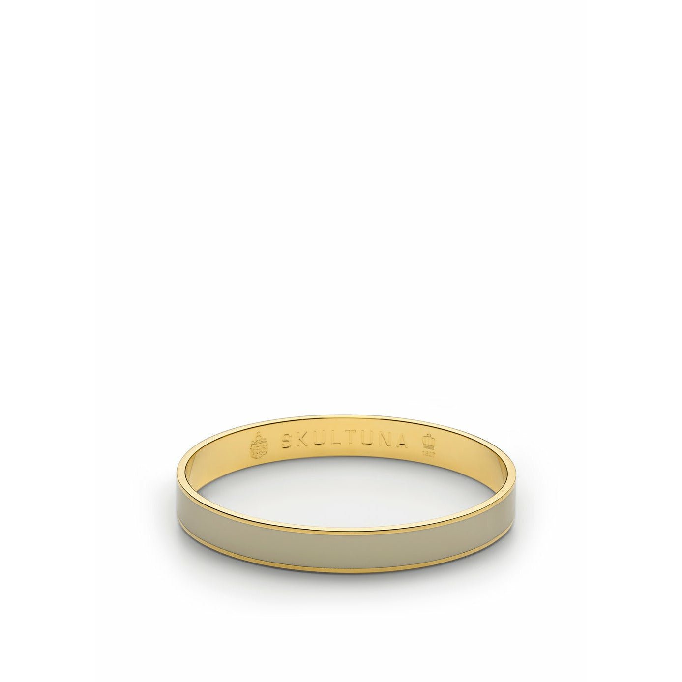 [product_category]-Skultuna Plain Bangle With Lock Small ø14,5 Cm, White-Skultuna-7340037811914-1731-W-SKU-1