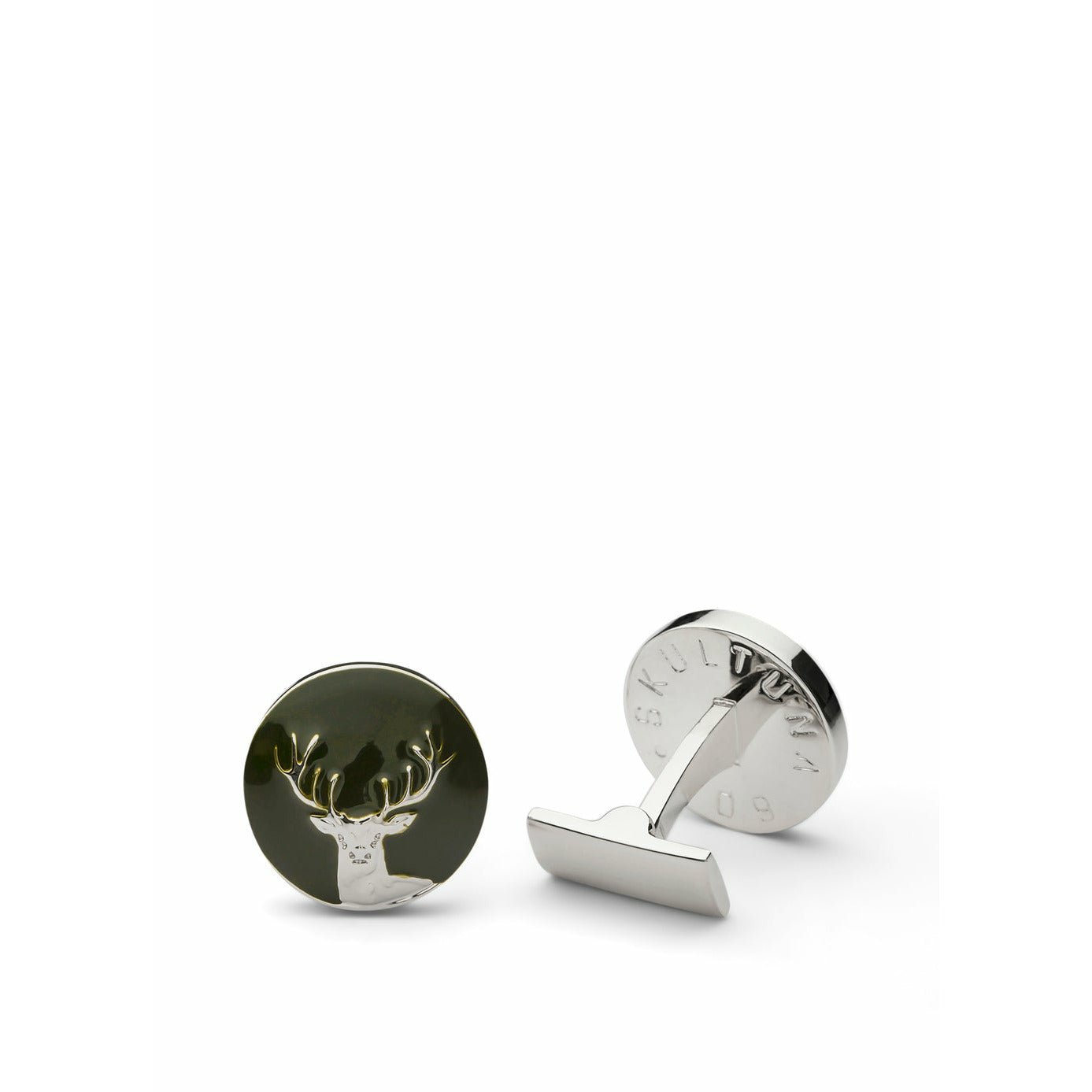 [product_category]-Skultuna The Hunter Cufflink The Deer Silver Plated Brass, ø1,7 Cm-Skultuna-7340037804572-1030-RG-SKU-1