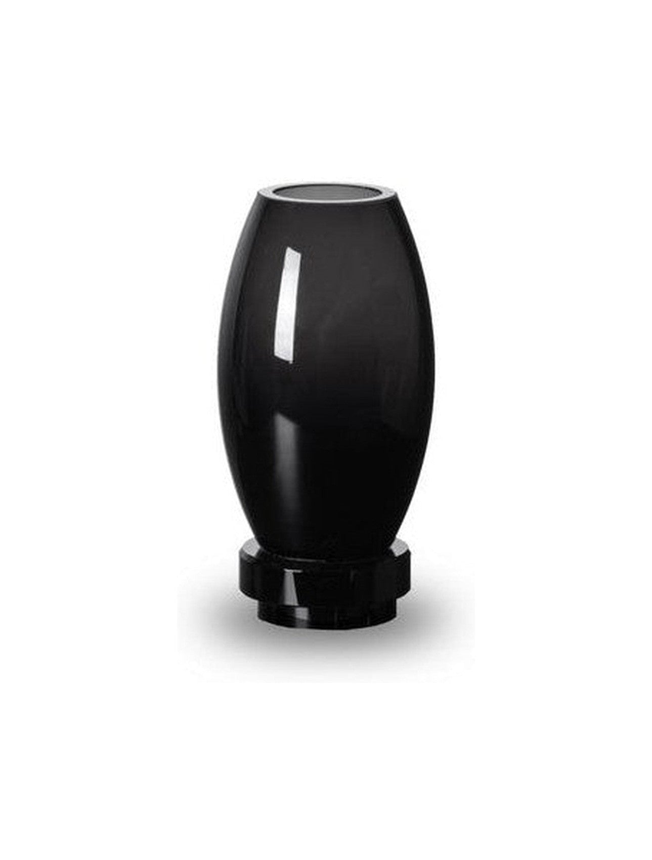 Small modern vase, innovative design, black high end glass. RUD15