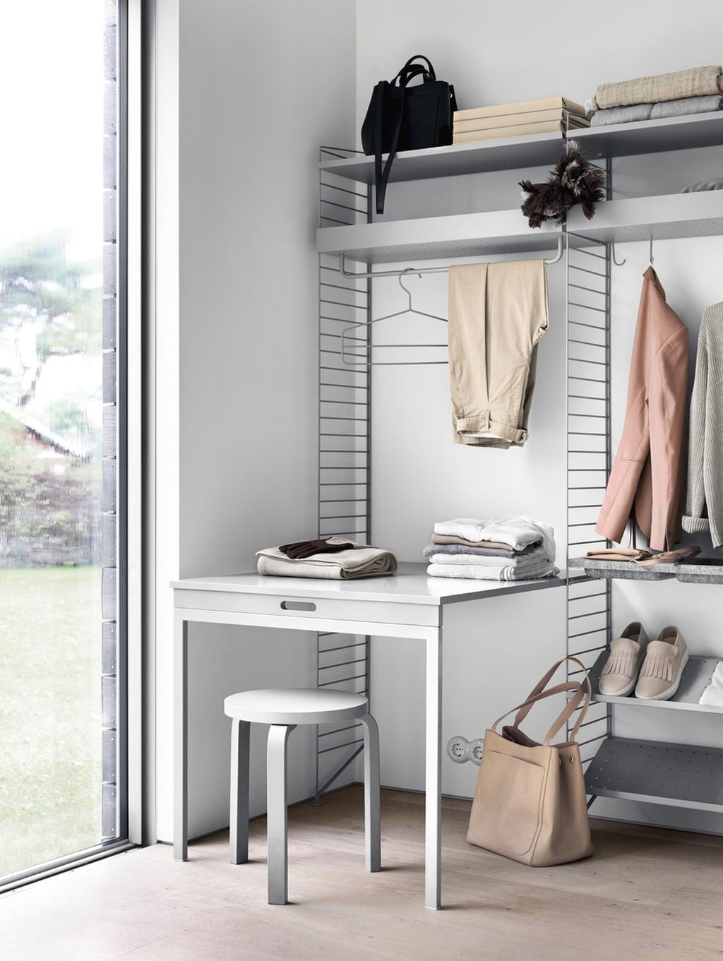 [product_category]-String Furniture String System Clothes Rail To Metal Shelf 78 Cm, Grey-String Furniture-7350038272751-MSR78-61-1-STR-2