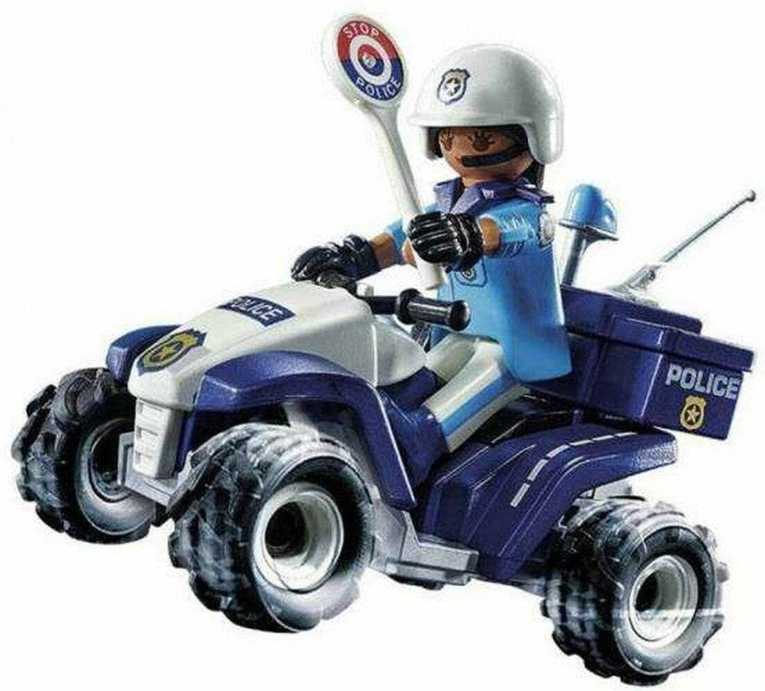 Playset del veicolo Playmobil Speed ​​Quad City Action 71092 Officer di polizia