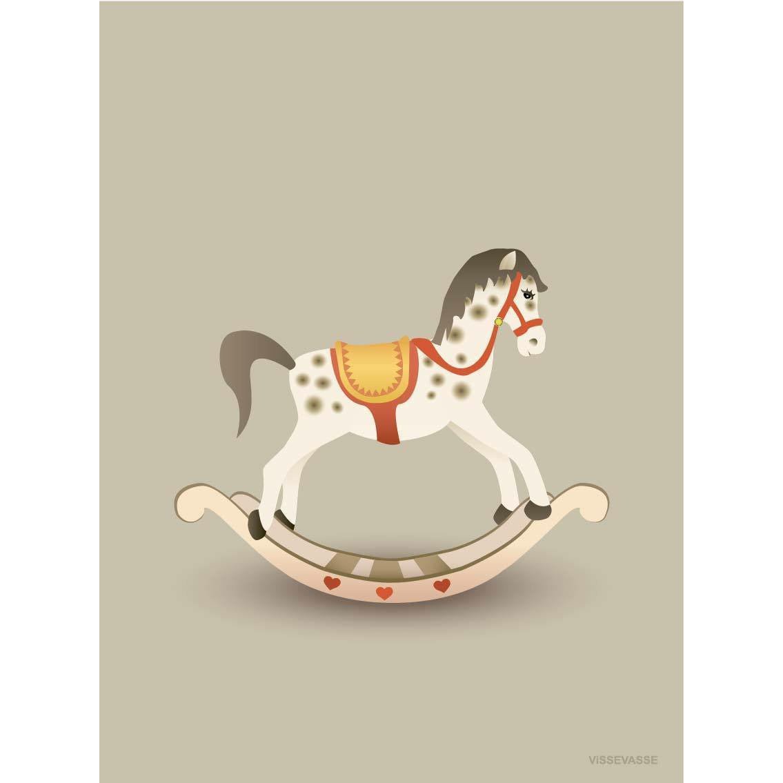 Vissevase Rocking Horse Poster 30 X40 cm, Sandy Brown