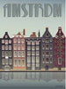 Vissevasse Affiche Amsterdam Kanalhäuser, 15 x21 cm