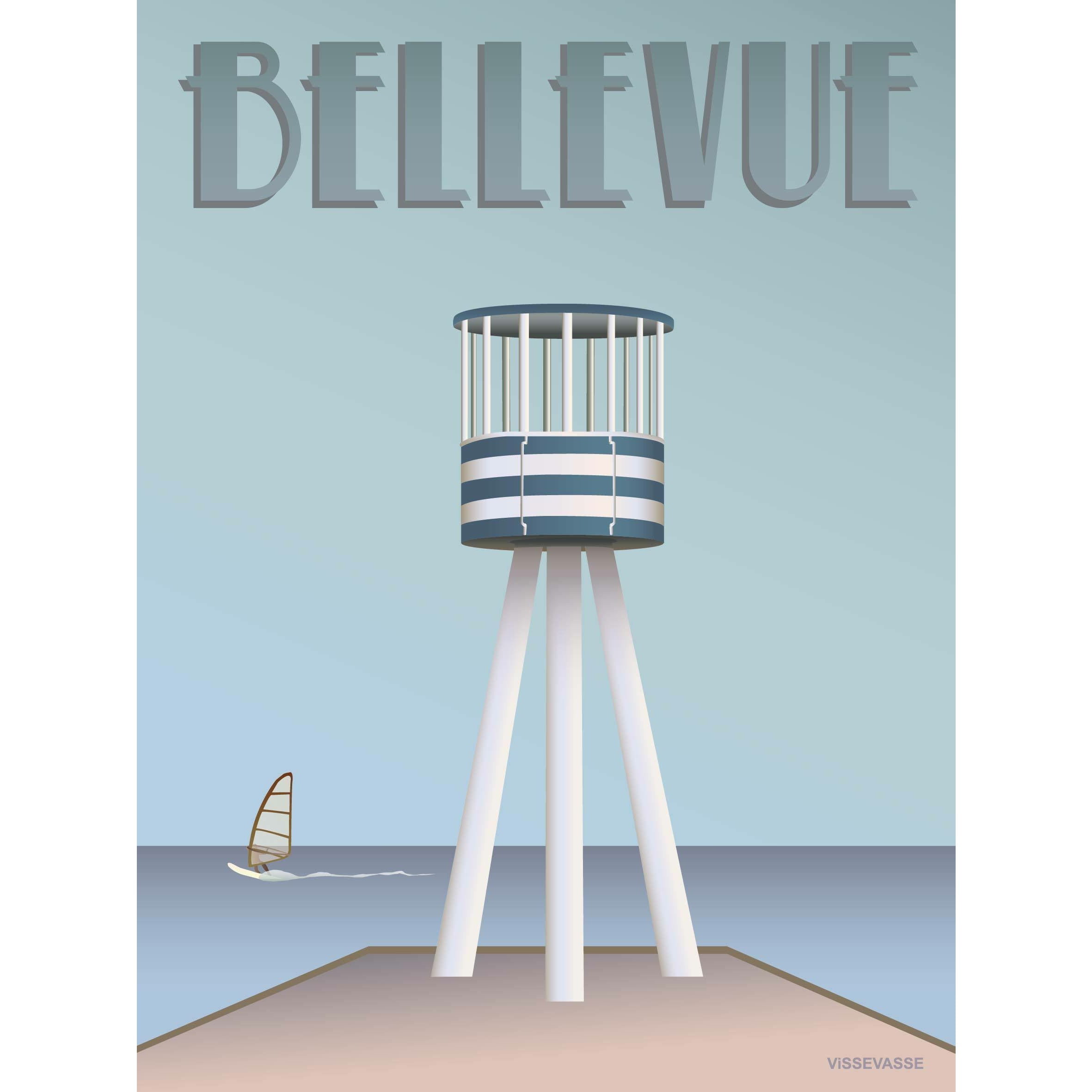 Vissevasse Bellevue Lifeguard Tower Poster, 30 x40 cm