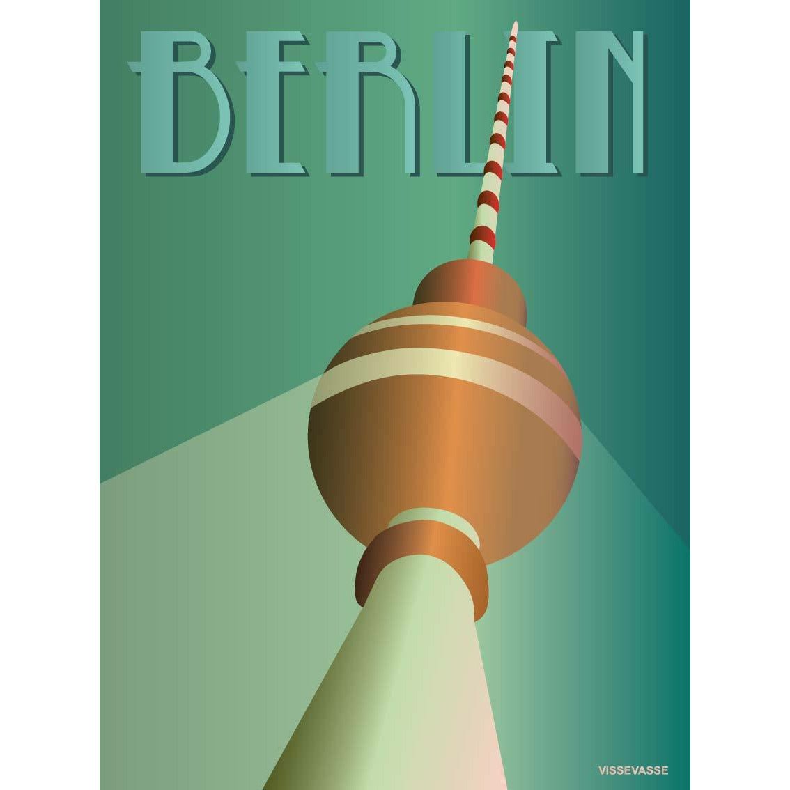 Vissevasse Berlin TV Tower plakat, 30 x40 cm