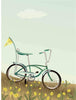  Fahrrad mit einer Flagge Poster 15 X21 Cm