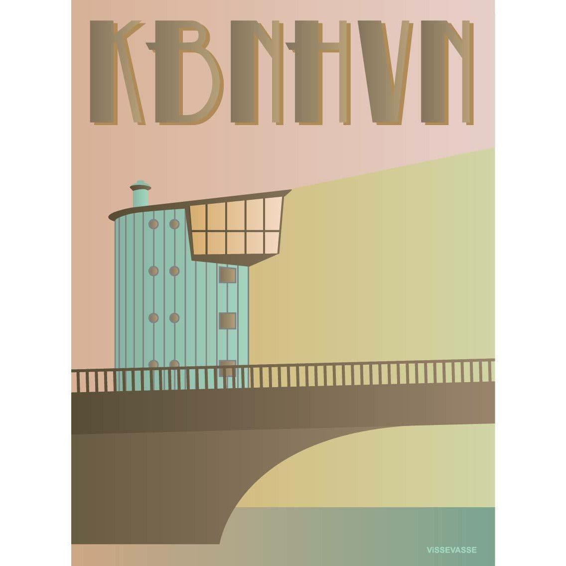 Vissevasse København Langebro -plakat, 30 x40 cm