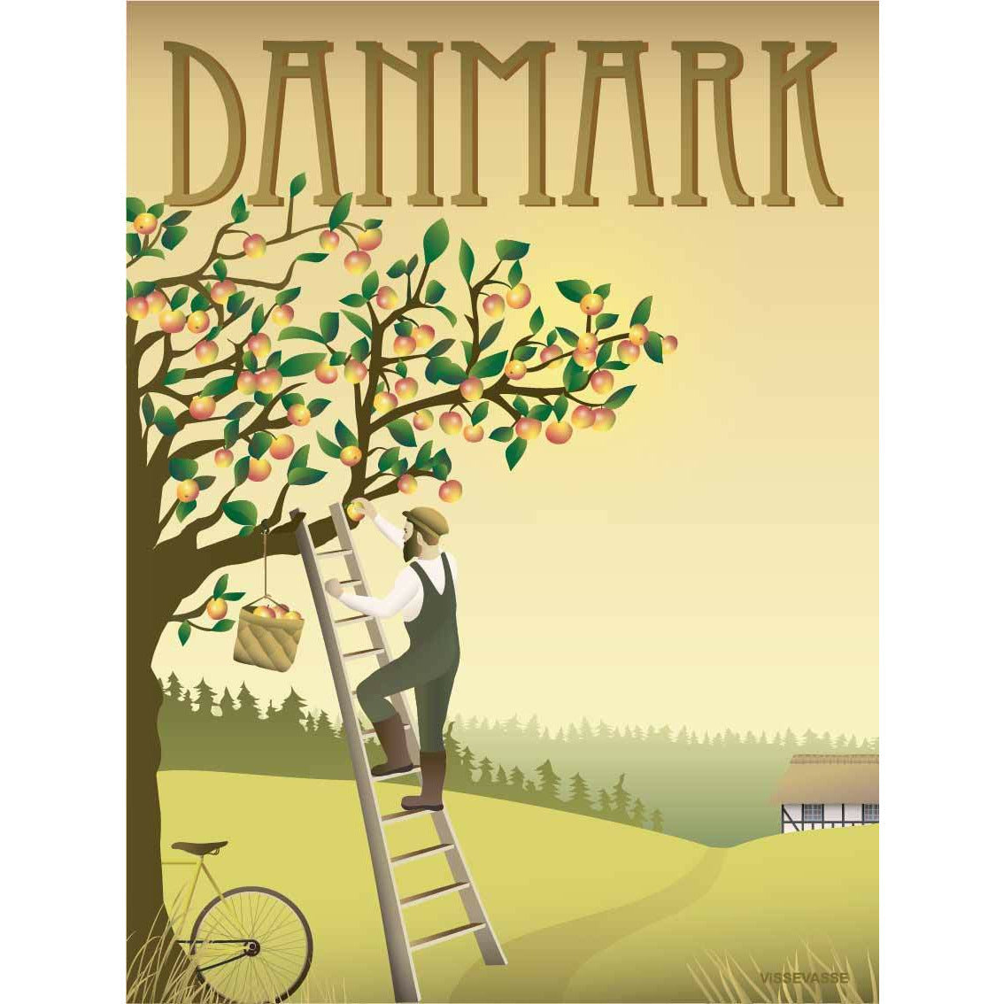 Vissevasse Affiche de pomme de pomme du Danemark, 30 x40 cm