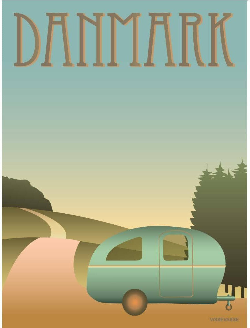 Vissevasse Dänemark Camping Poster, 15 X21 Cm