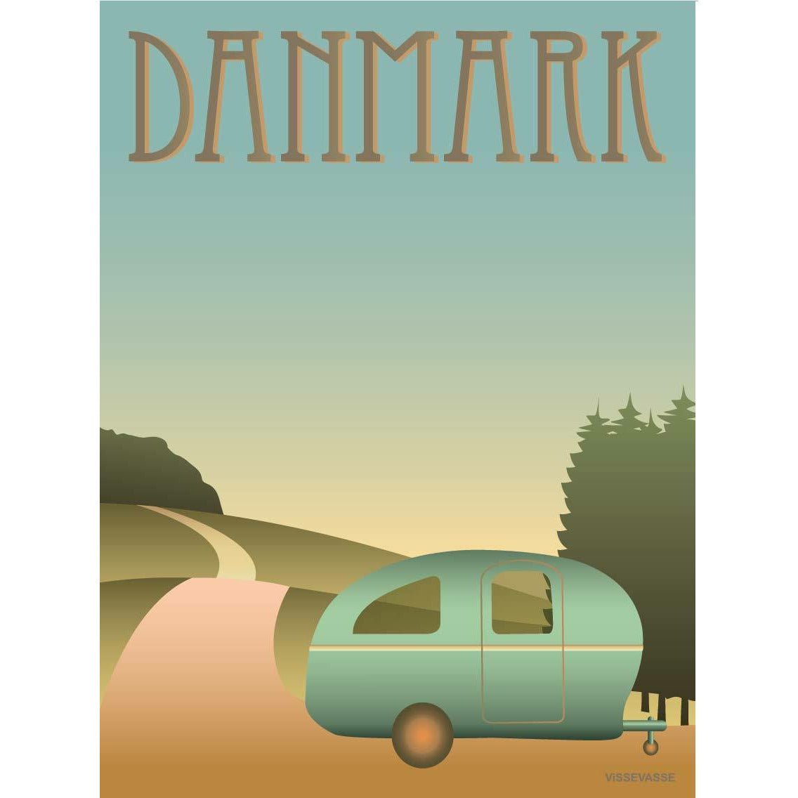 Vissevasse Danimarca poster da campeggio, 50 x70 cm