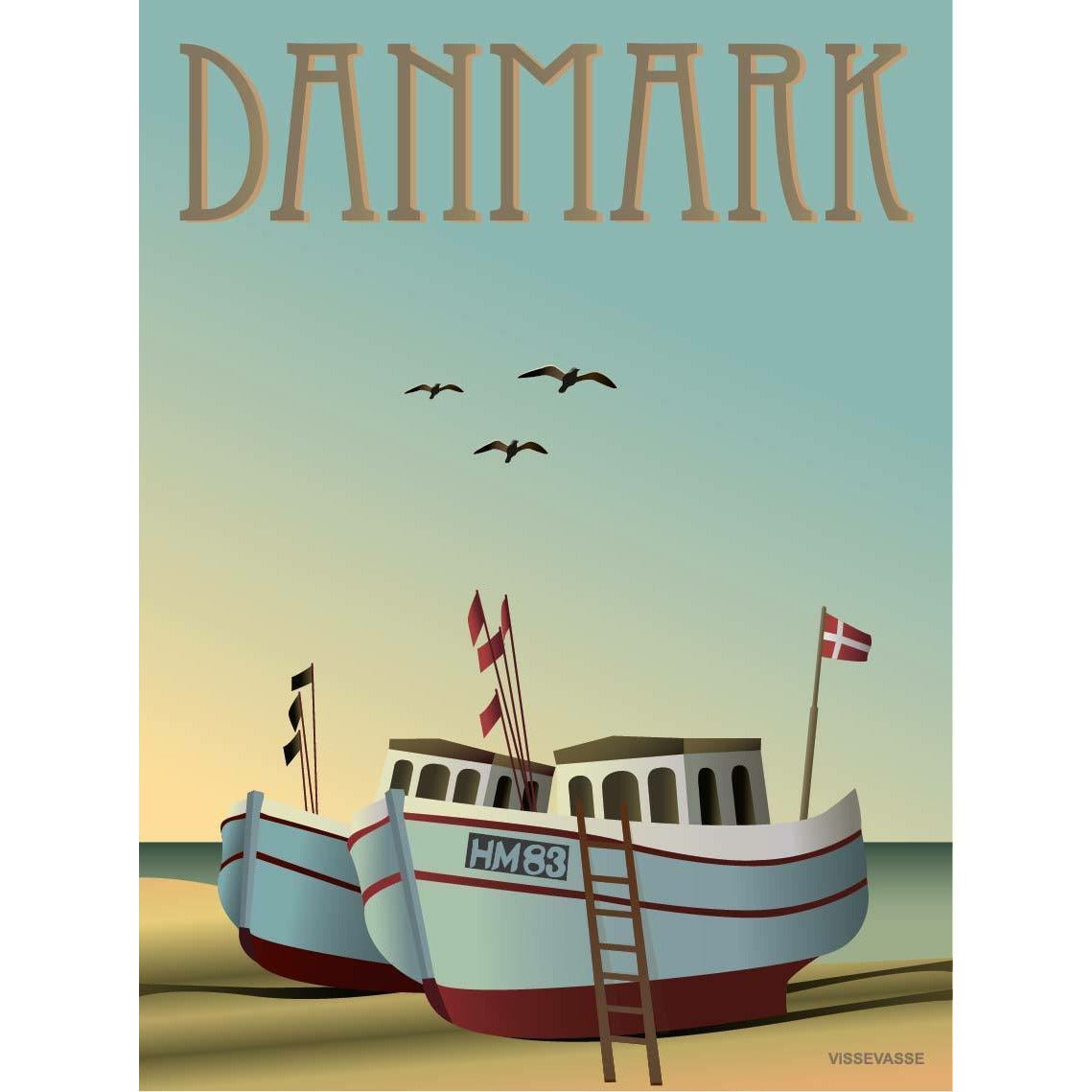 Vissevasse Affiche de bateaux de pêche au Danemark, 50 x70 cm