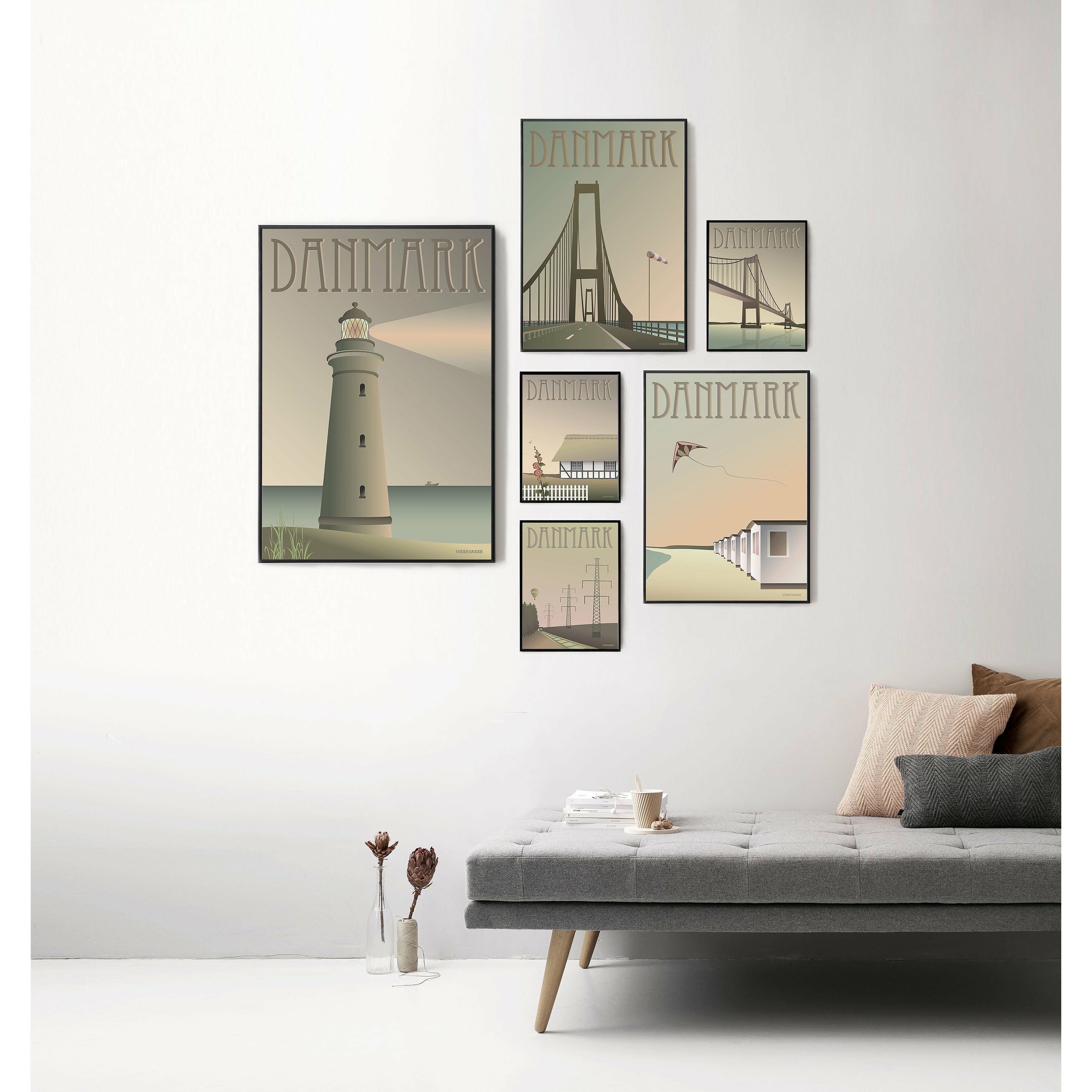 Vissevasse Denmark Lighthouse Poster, 30 X40 Cm