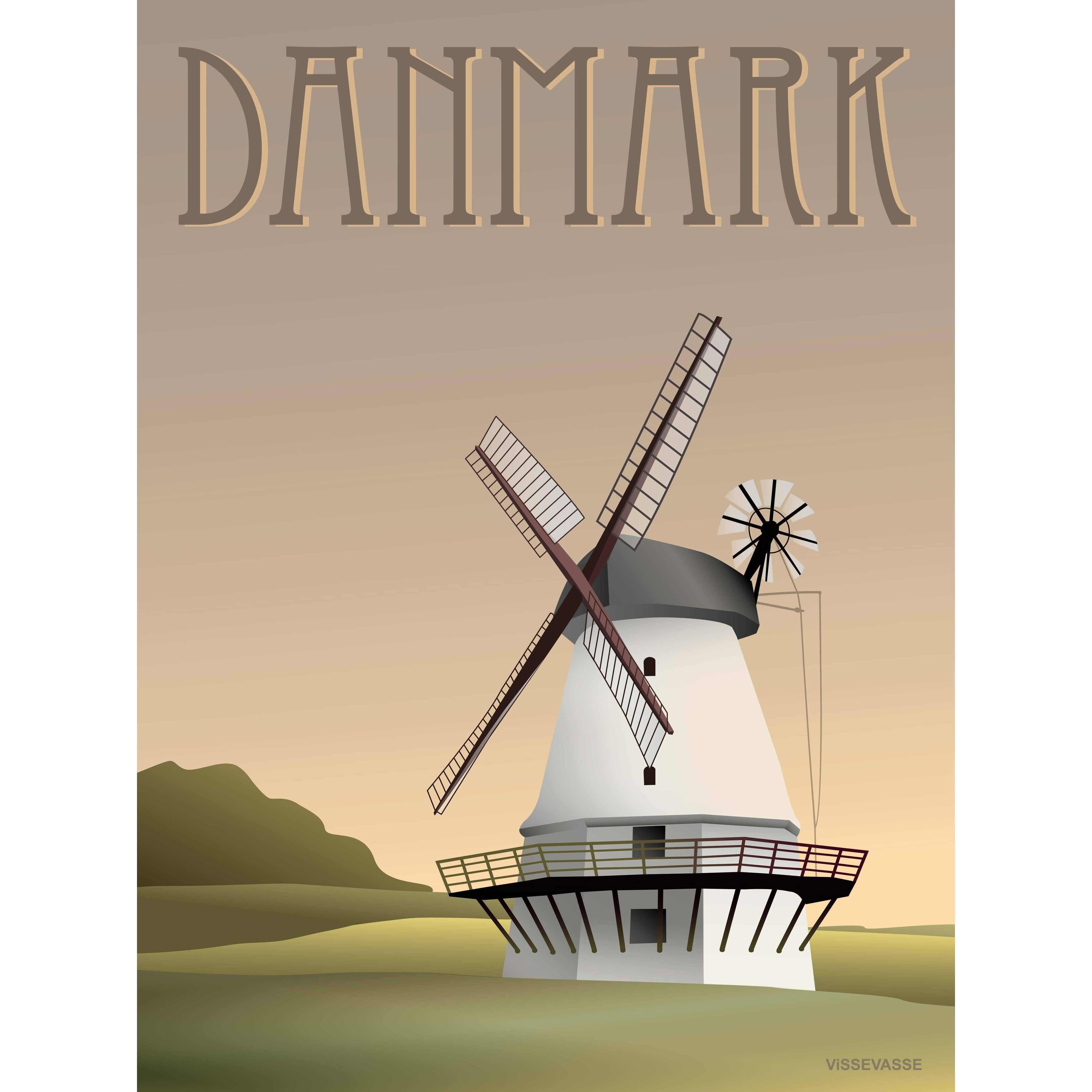 Vissevasse Dänemark Mühle Poster, 30 X40 Cm