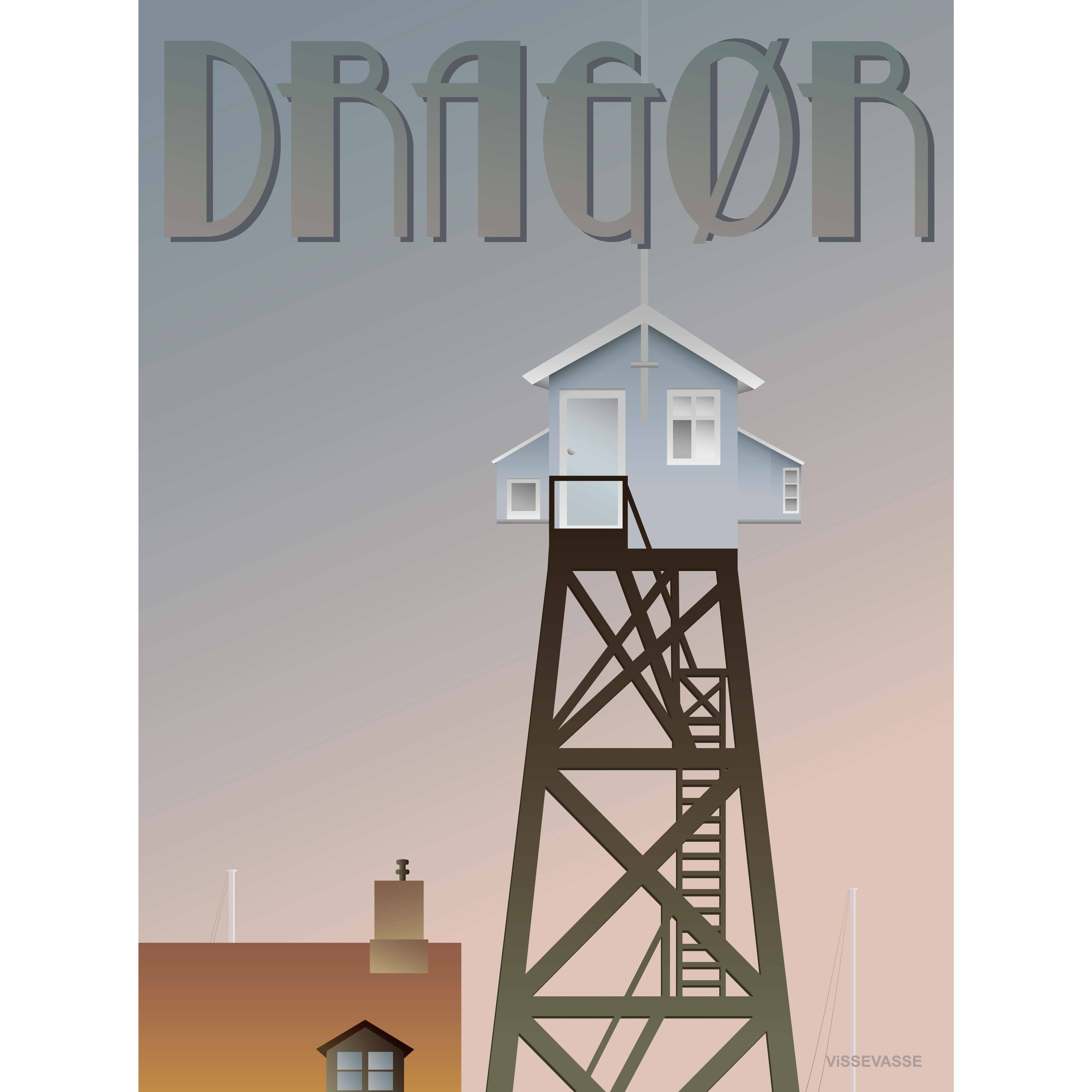 Vissevasse Dragør Turm Poster, 30 X40 cm