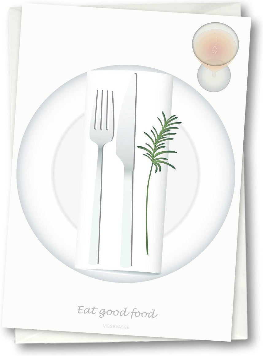 Vissevase Eat Good Food gratulasjonskort, 10,5x15cm