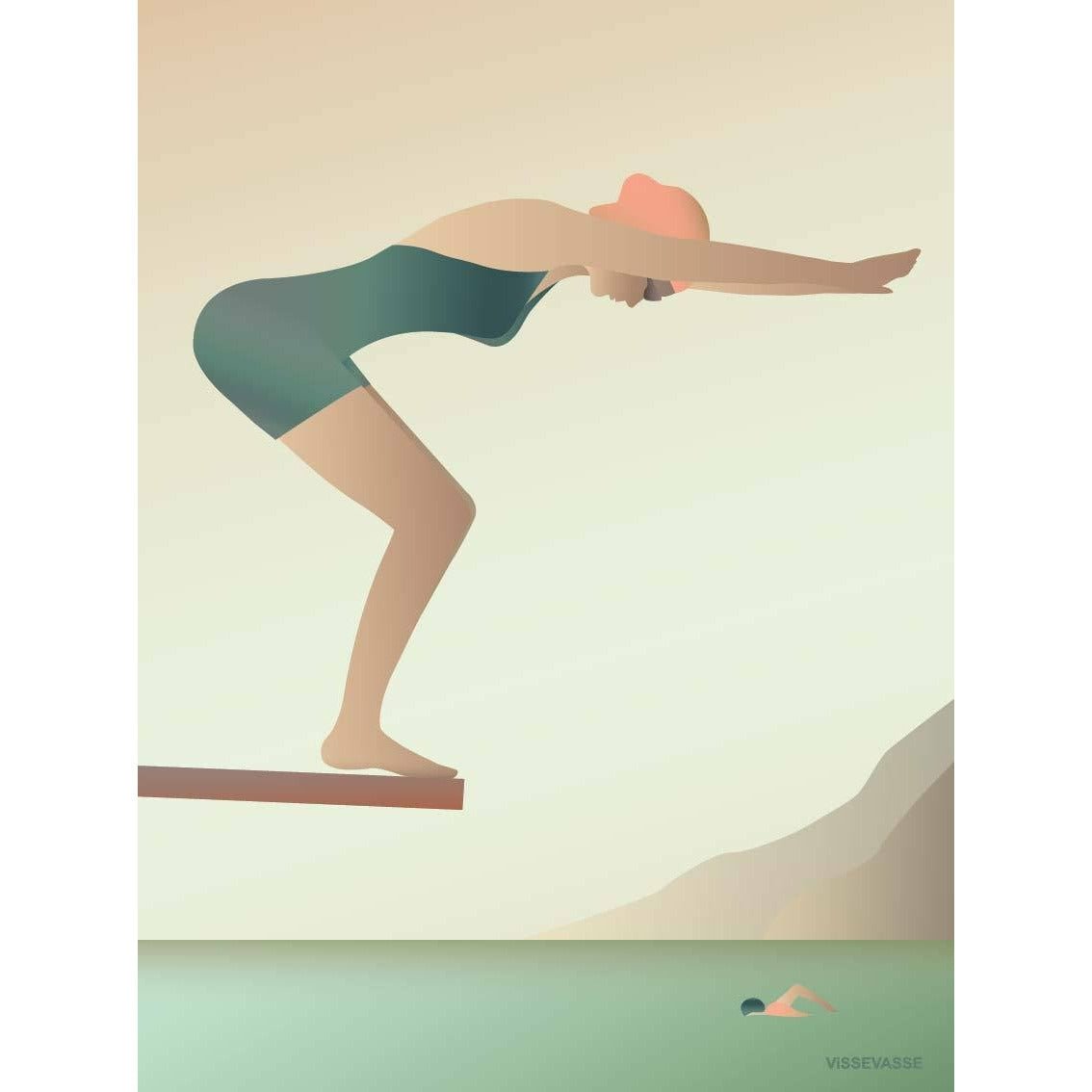 Vissevasse Schwimmer-Poster, 50 X70 Cm