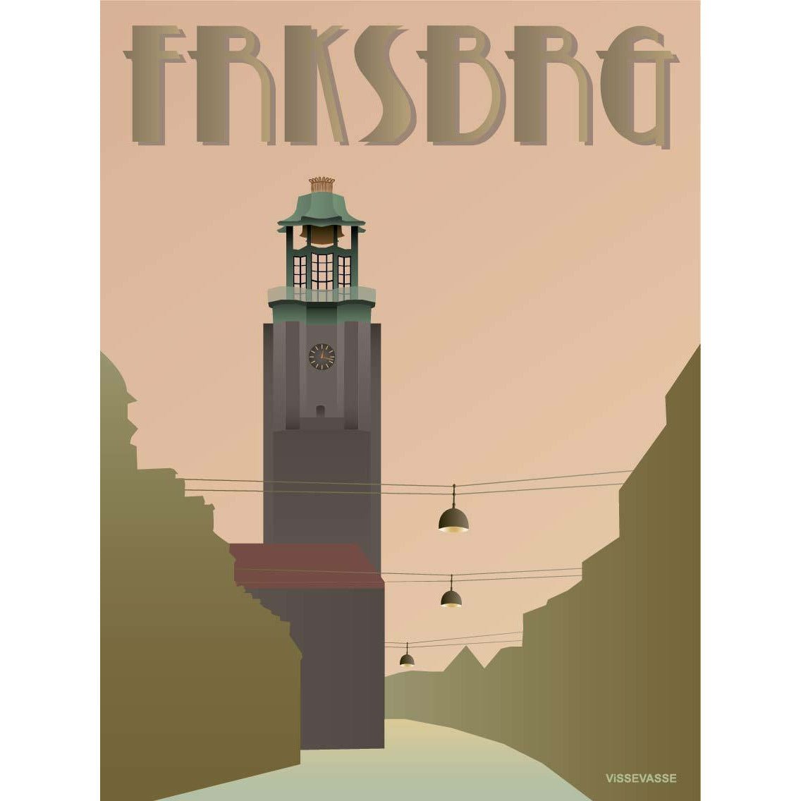 Vissevasse Frederiksberg Poster del municipio, 30 x40 cm