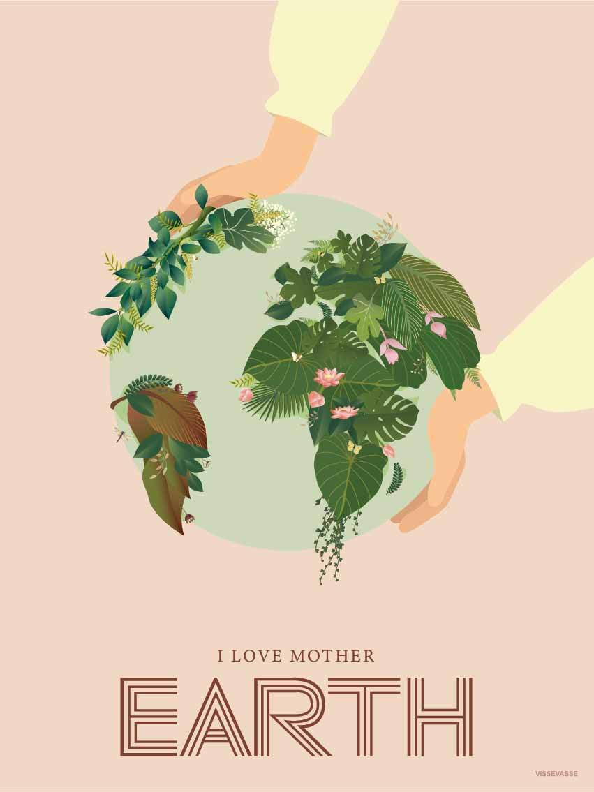 Vissevasse Ik hou van Mother Earth Poster