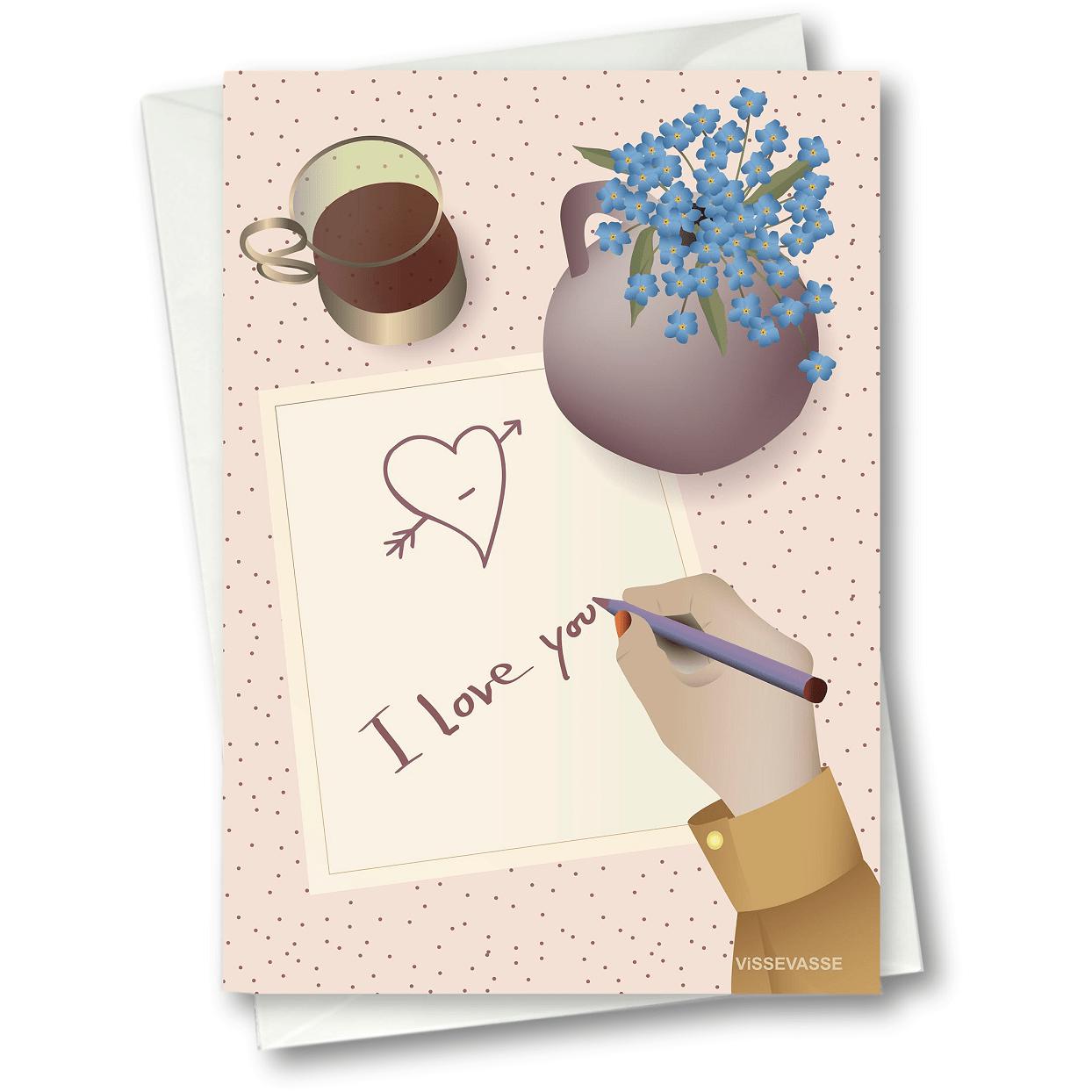 Vissevasse Je t'aime Note Card de voeux, 15 x21 cm