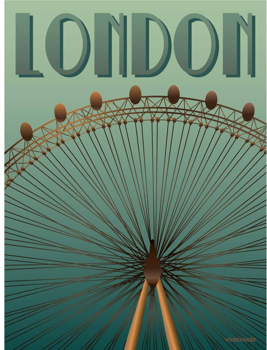 Vissevasse Affiche de London Eye, 15 x21 cm