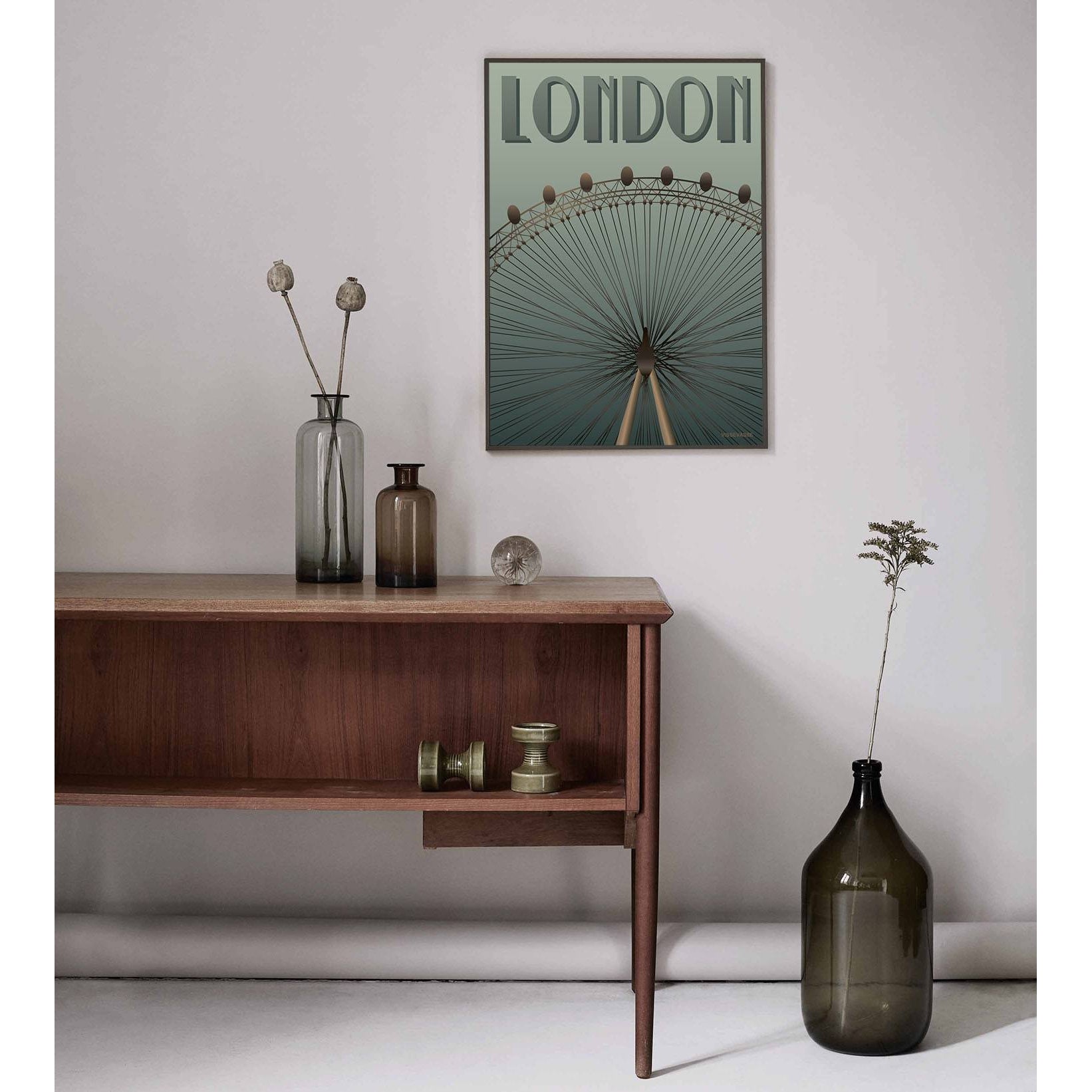 Vissevasse London Eye Poster, 15 X21 cm