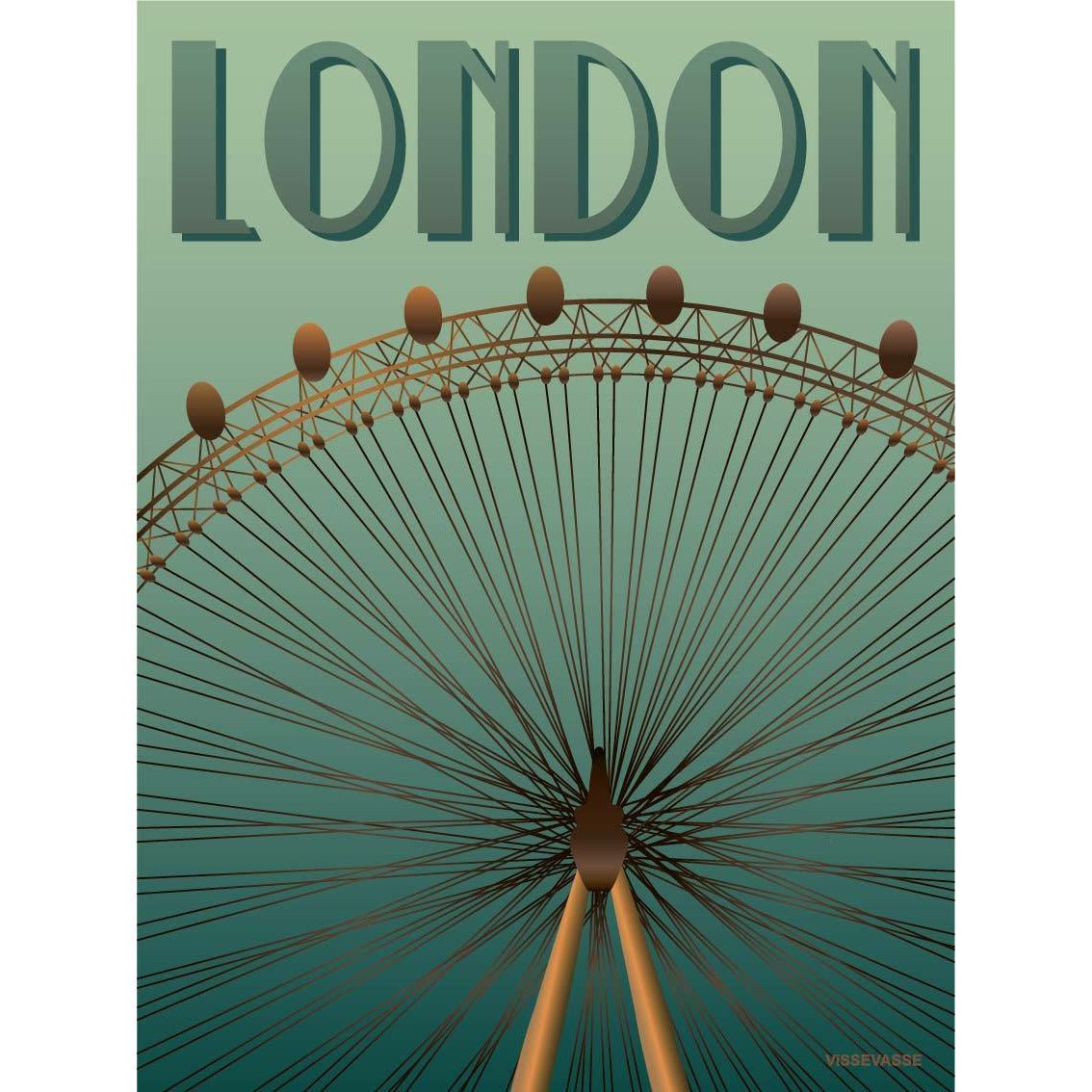 Vissevasse London Eye Poster, 50 X70 Cm