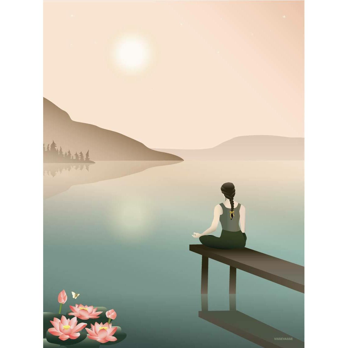 Vissevasse Lotus -poster, 30 x40 cm