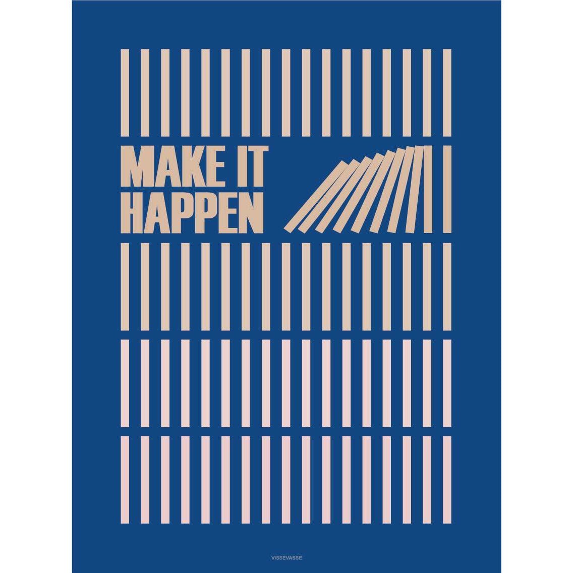 Vissevasse Make It Happen Poster 30 X40 Cm, Blue