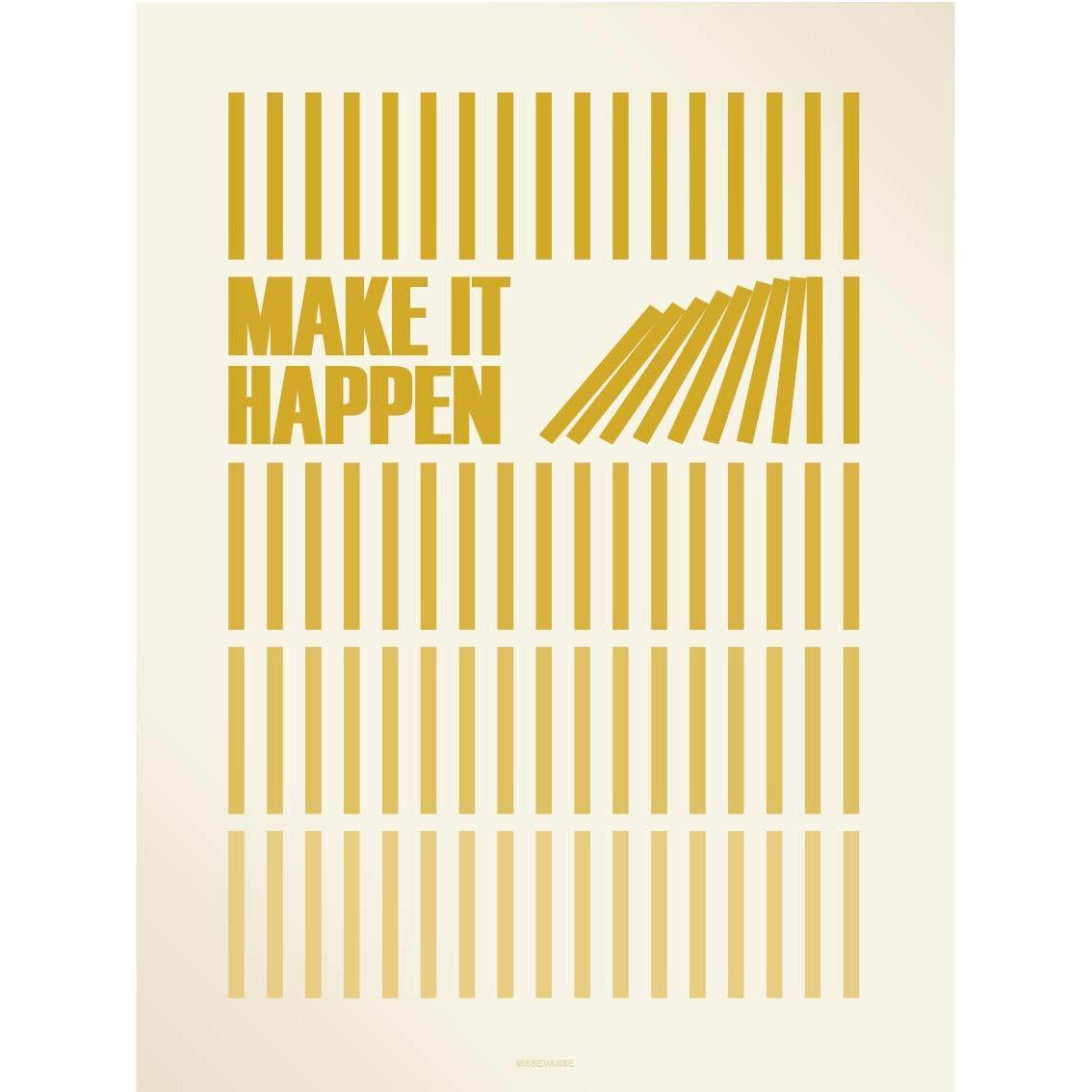 Vissevasse Maak het gebeurt poster 50 x70 cm, geel