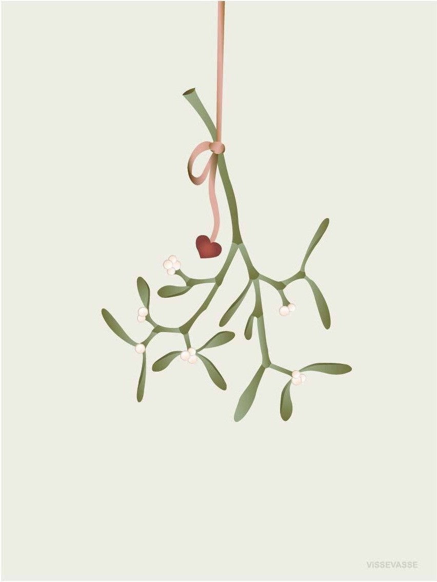 Vissevasse Mistletoe veggspjald, 15 x21 cm