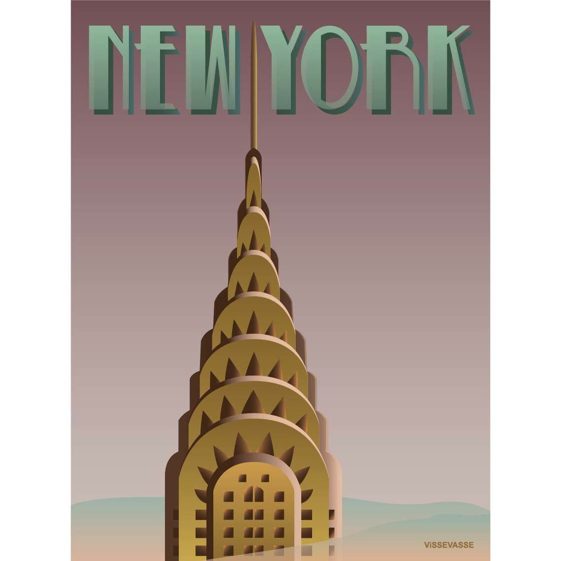 Vissevasse New York Chrysler plakat, 30 x40 cm