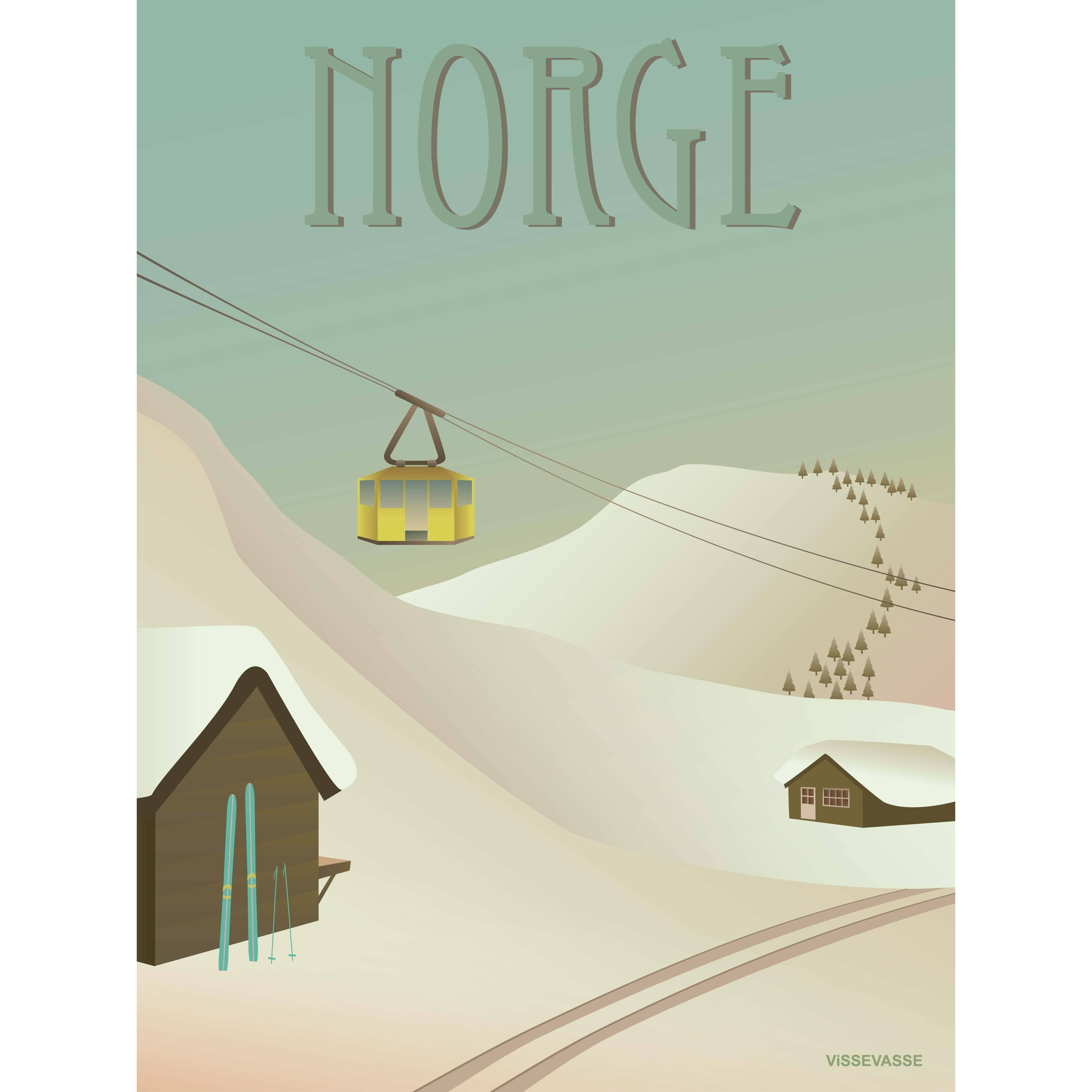 Vissevasse Affiche de neige de Norvège, 30 x40 cm