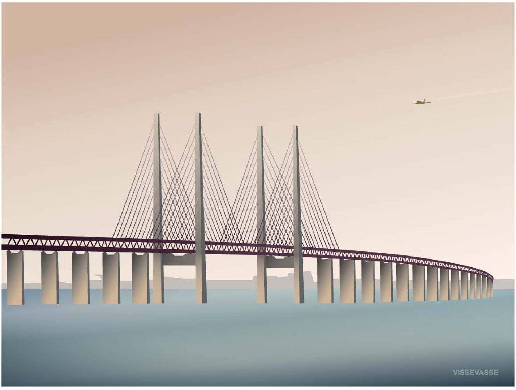 Vissevasse Øresund ponte poster, 15 x21 cm