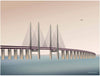 Vissevasse øresund Brücke Poster, 15 X21 cm