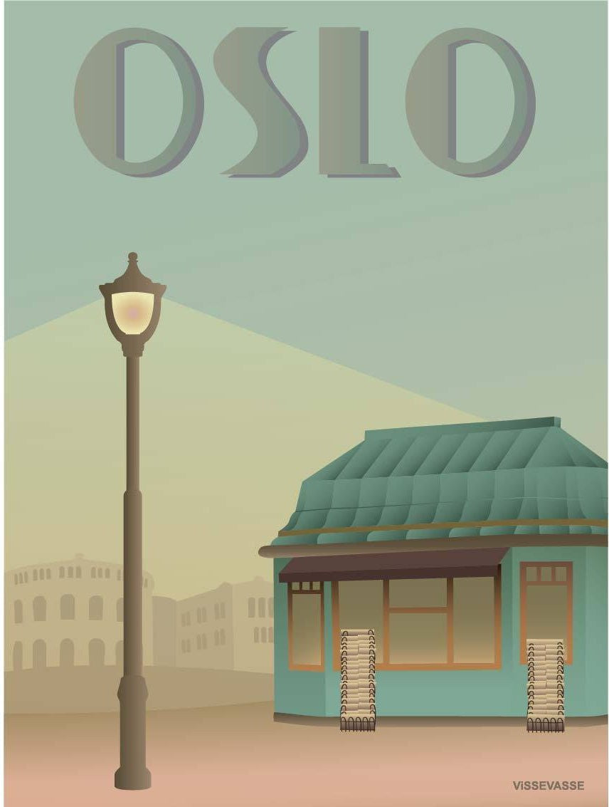 Vissevasse Oslo Newsstand Poster, 15 X21 Cm