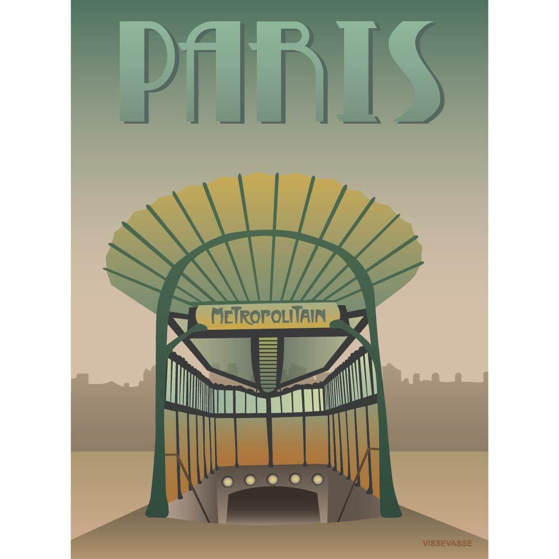 Vissevasse Paris metro plakat, 30 x40 cm