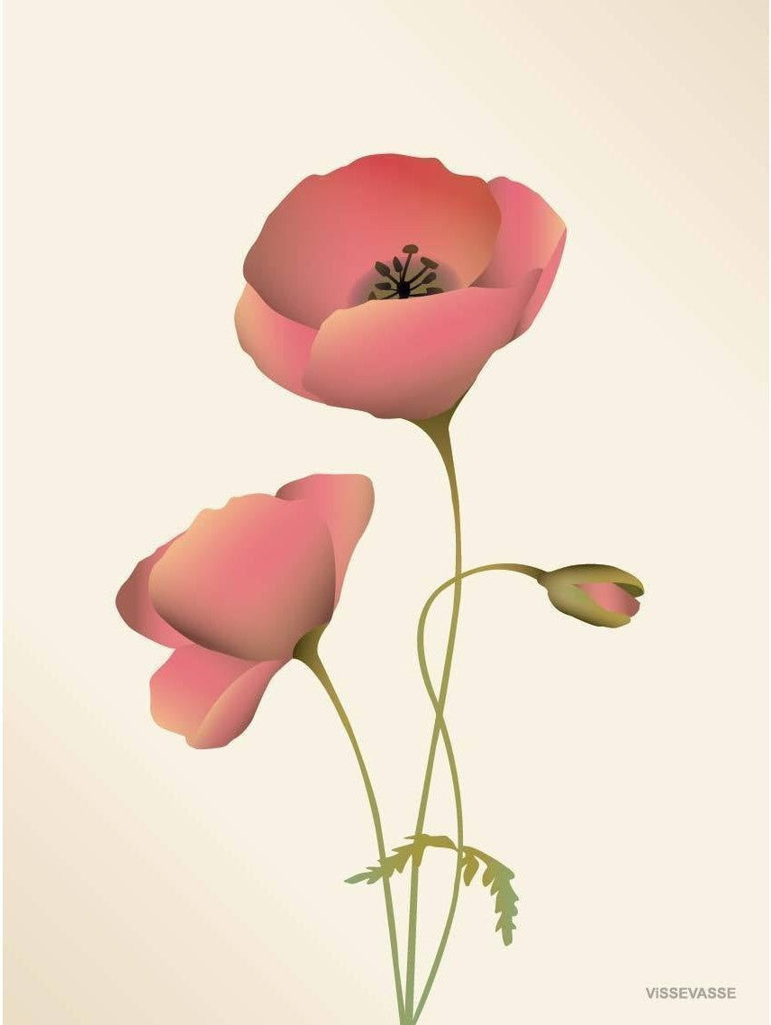 Vissevasse Poppy Poster 15 X21 Cm, Meringue