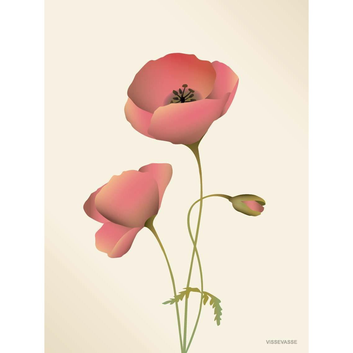 Vissevasse Poppy -poster 30 x40 cm, meringue