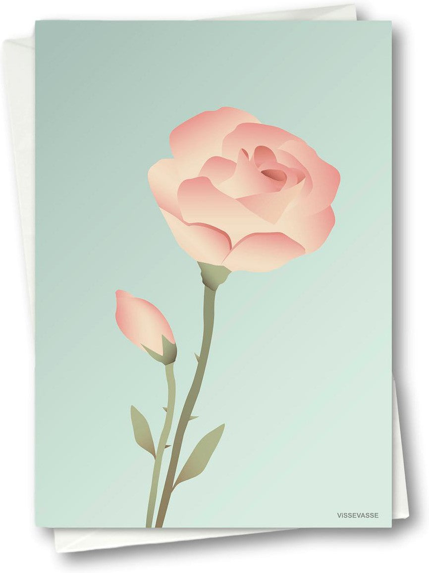 Vissevasse Rose Greeting Card 10.5 x15 cm, menta