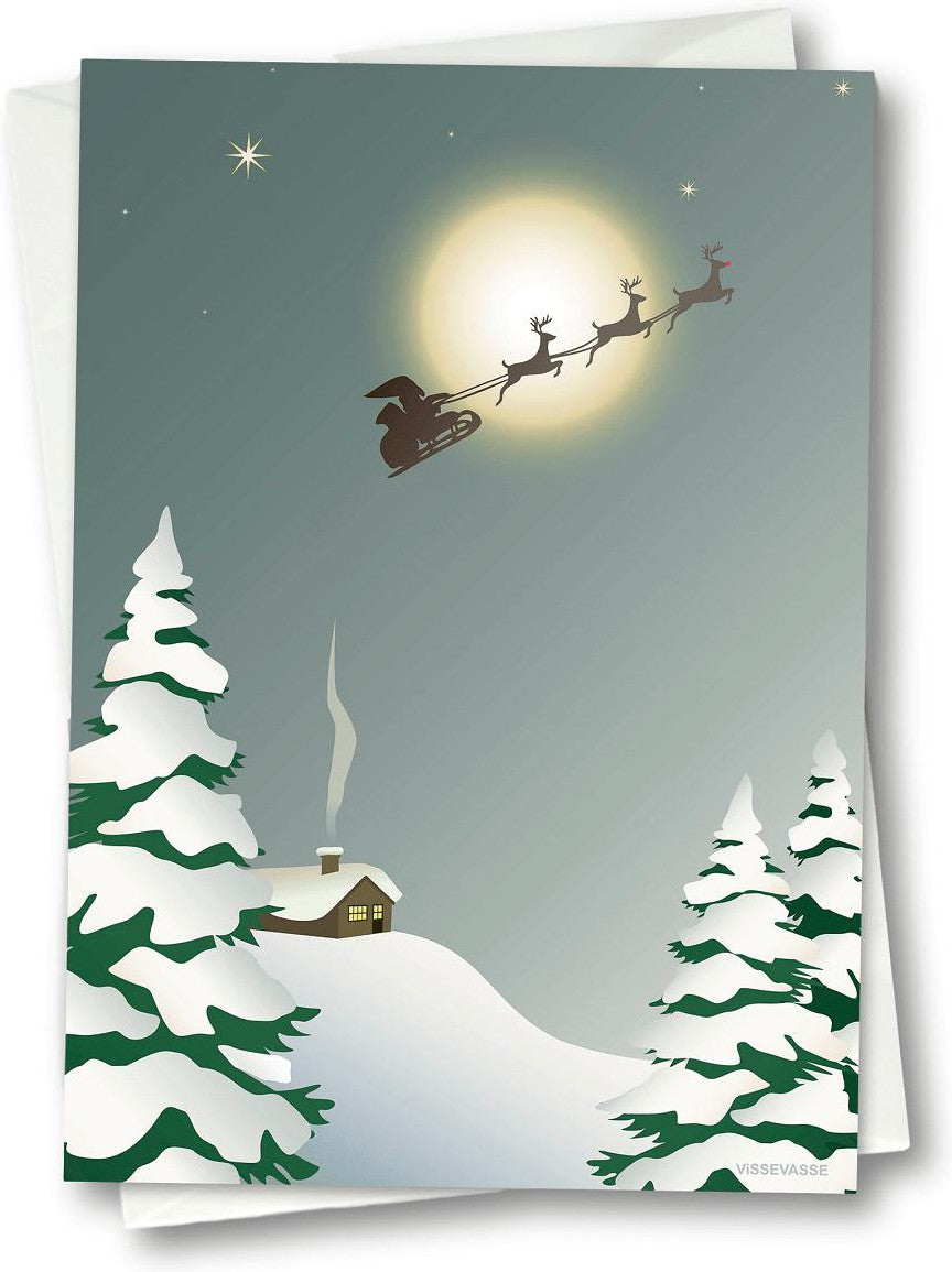 Vissevasse Santa Greeting Card, 10.5 X15 Cm