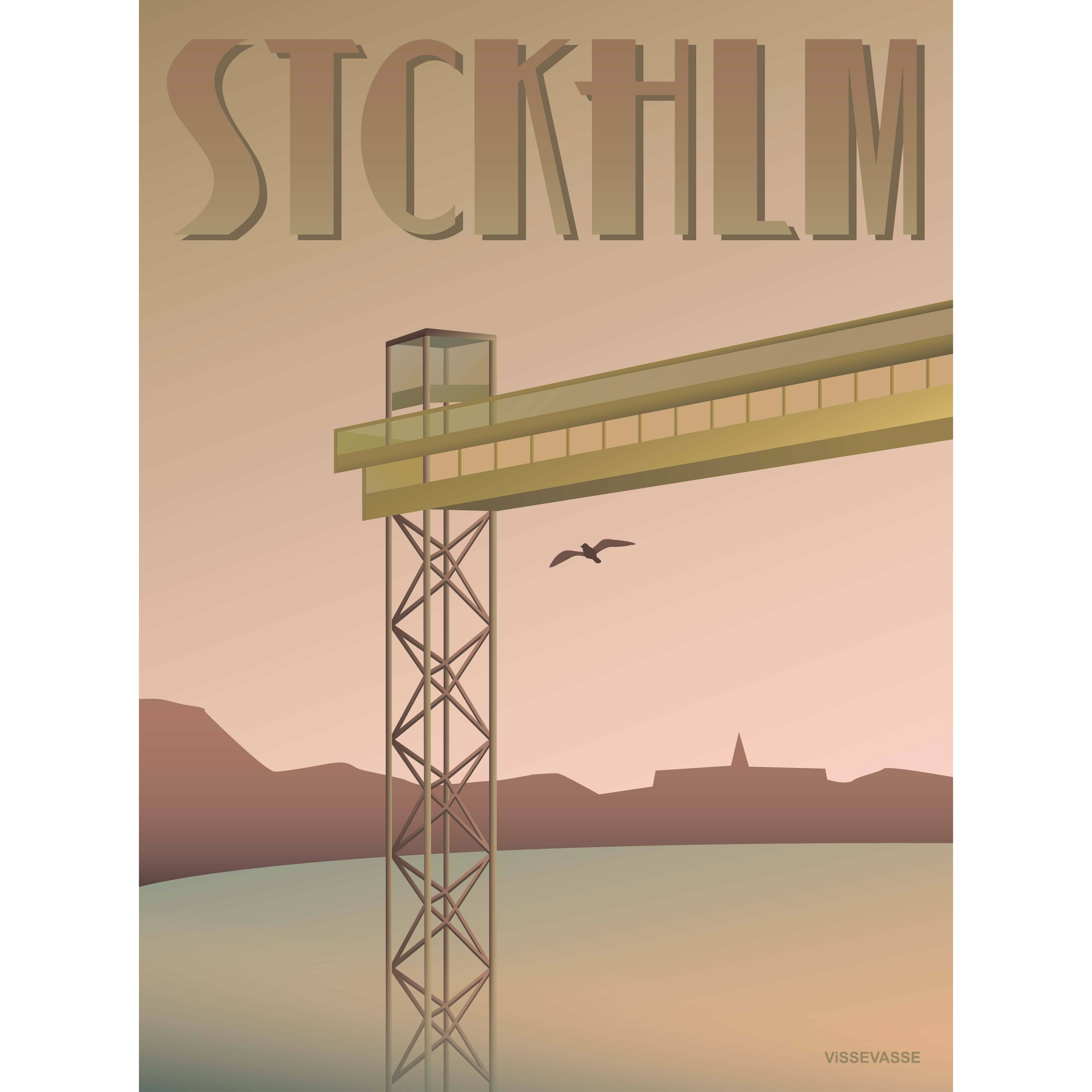 Vissevasse Stockholm Katarina Aufzug Poster, 70 X100 Cm