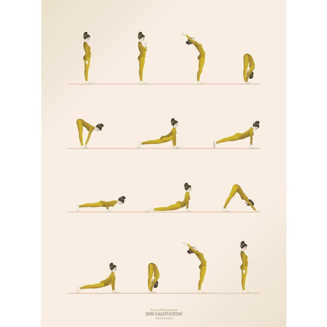 Vissevase Sun Salutation Poster, 70 x100 cm