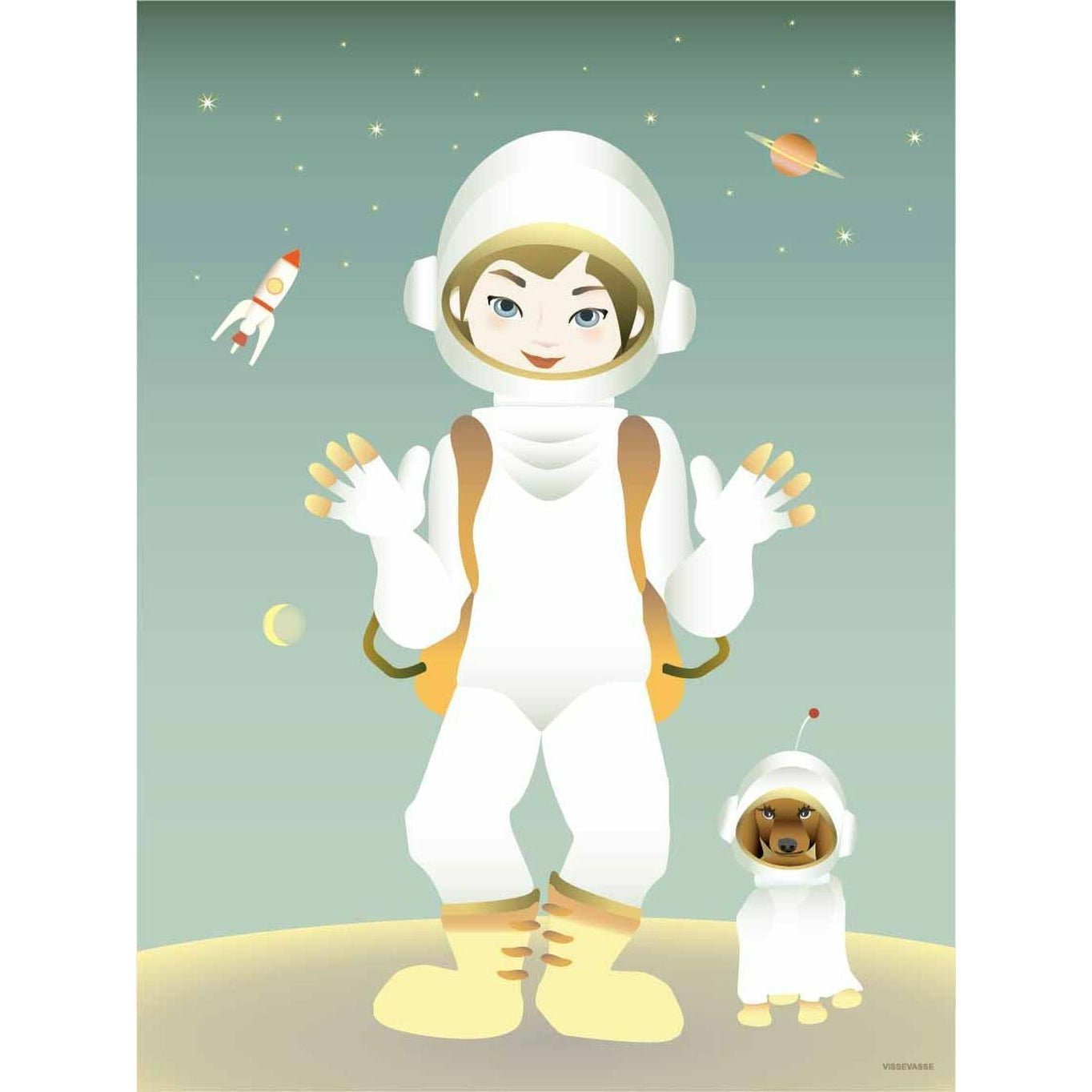 Vissevasse The Astronaut Poster, 15 X21 Cm