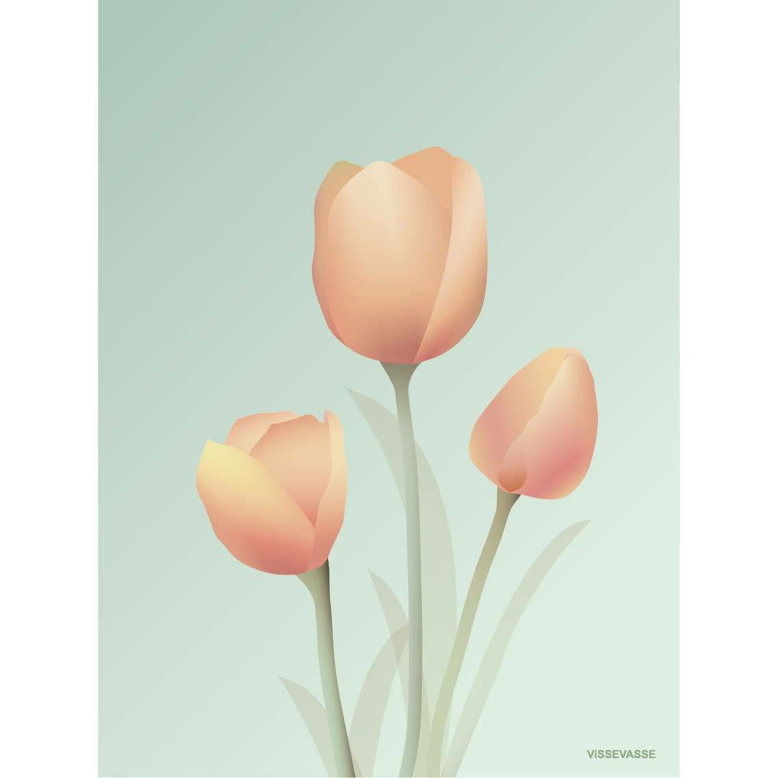 Vissevasse Tulpe Poster 30 X40 Cm, Minze