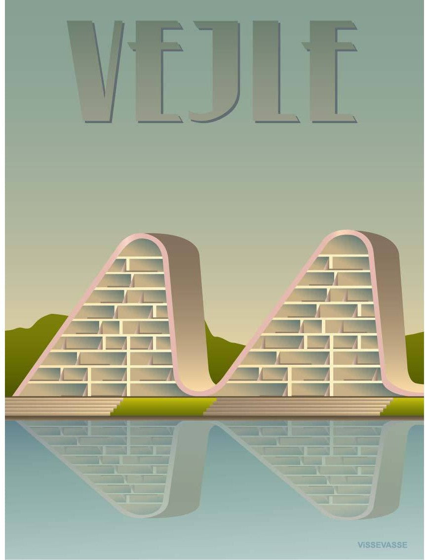 Vissevasse Vejle Welle Poster, 15 X21 cm