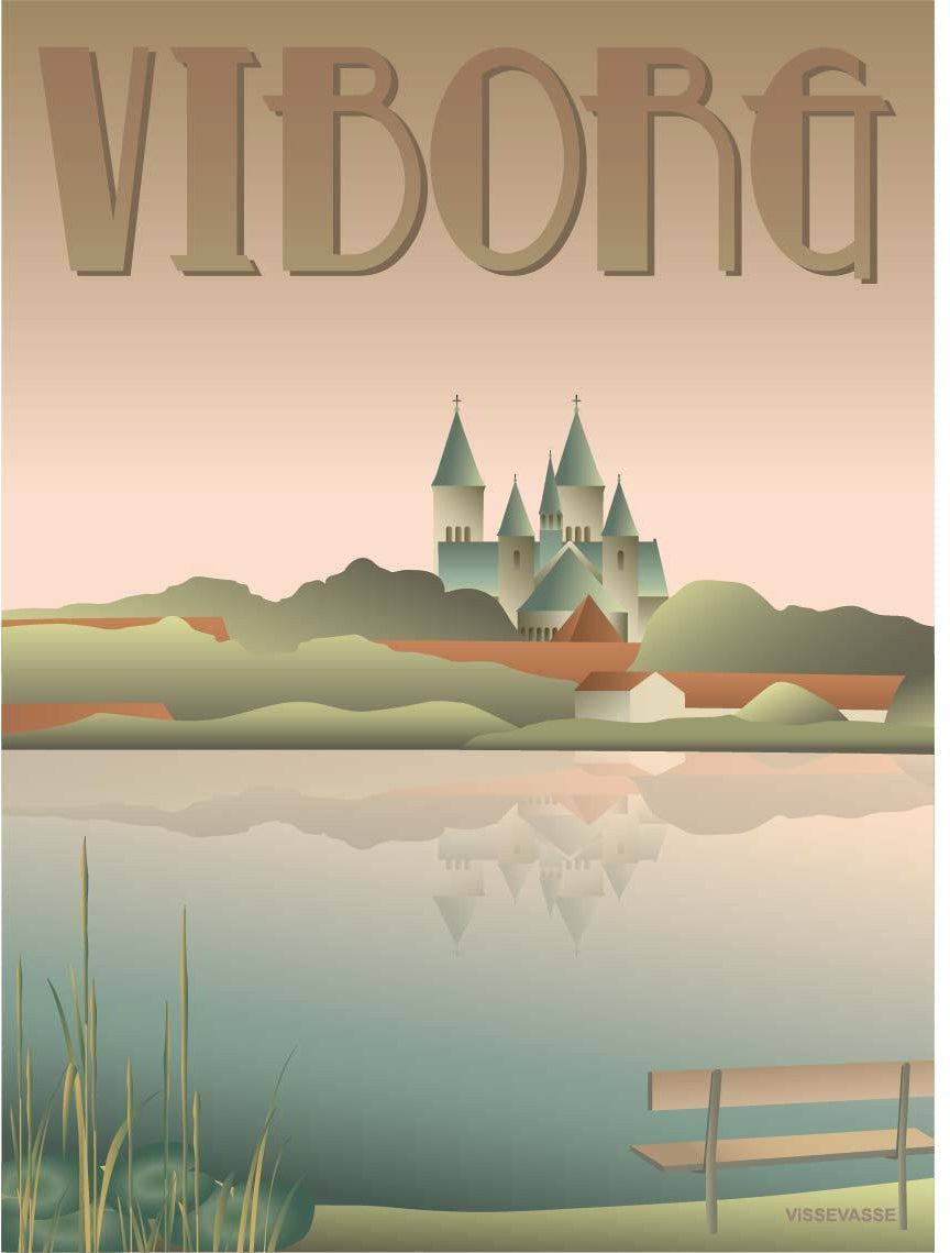 Vissevasse Viborg Lakes Poster, 15 X21 Cm