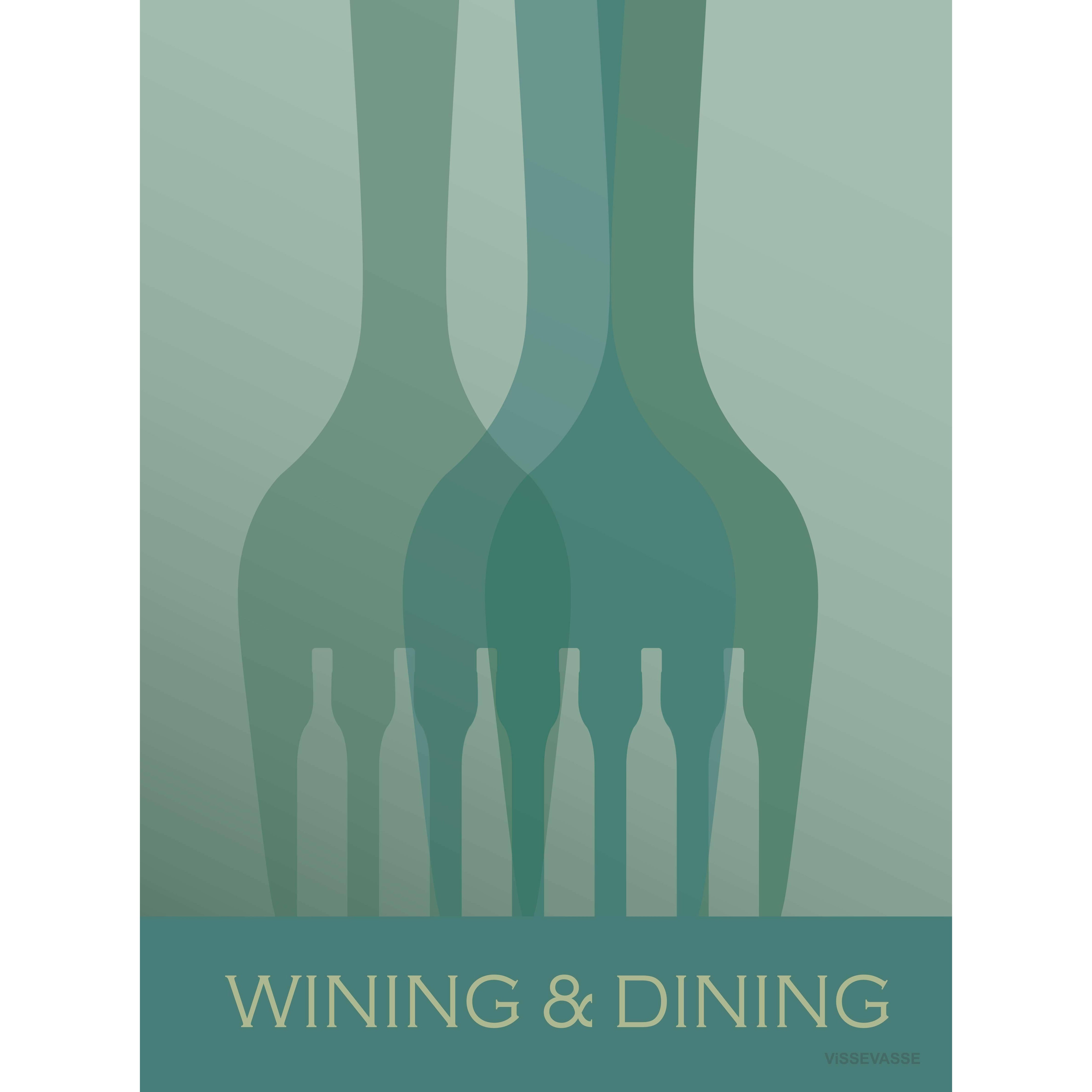 Vissevasse Wining & Dining -juliste, 30 x40 cm